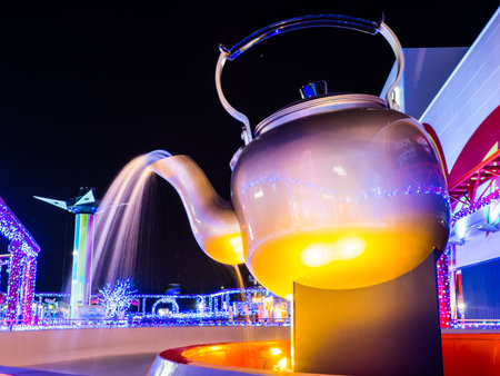 Amusement park in Japan Night viewのeditorial素材