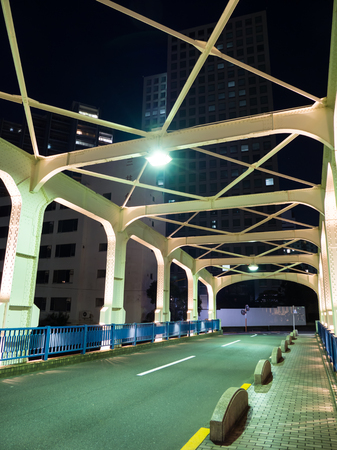 Bridge night view in Japanの写真素材