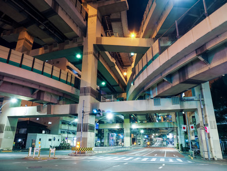 Junction in Japan Night viewのeditorial素材