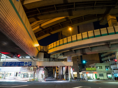 Junction in Japan Night viewのeditorial素材