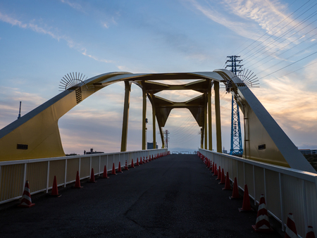 Bridge night view in Japanの写真素材