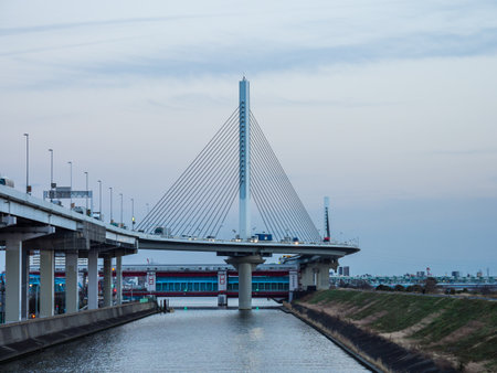 Bridge night view in Japanのeditorial素材
