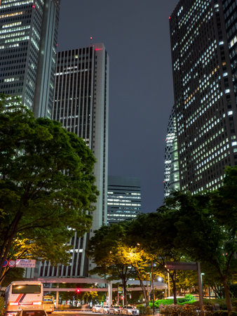 Japan shinjuku Night viewのeditorial素材