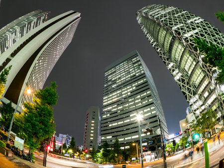 Japan shinjuku Night viewのeditorial素材