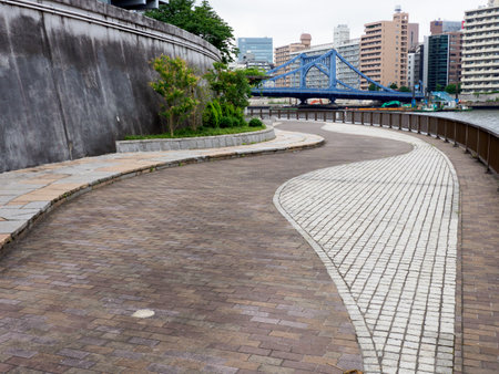 River side Promenade in Japanのeditorial素材