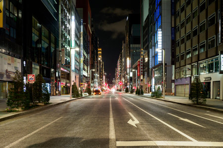 Tokyo Ginza night viewのeditorial素材