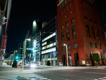 Tokyo Ginza night viewのeditorial素材