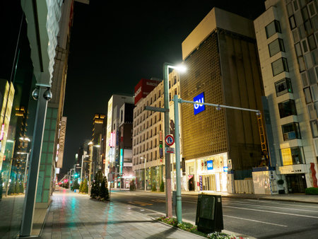 Tokyo Ginza night viewのeditorial素材