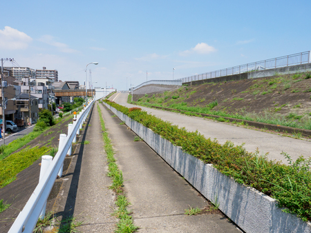 Arakawa riverbed, Tokyo Japanの写真素材
