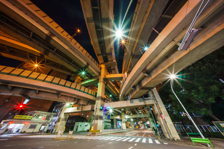 Junction in Japan Night viewのeditorial素材