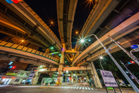Junction in Japan Night viewのeditorial素材