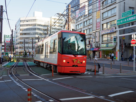 Tram in Japan, Tokyoのeditorial素材