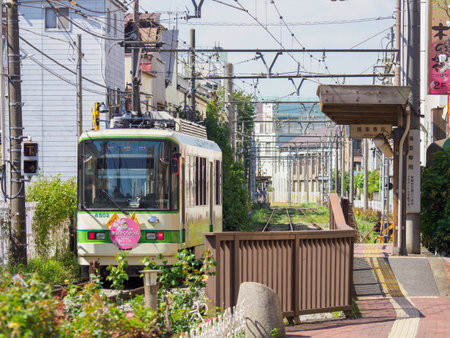 Tram in Japan, Tokyoのeditorial素材