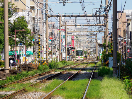 Tram in Japan, Tokyoのeditorial素材