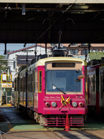 Tram in Japan, Tokyoのeditorial素材