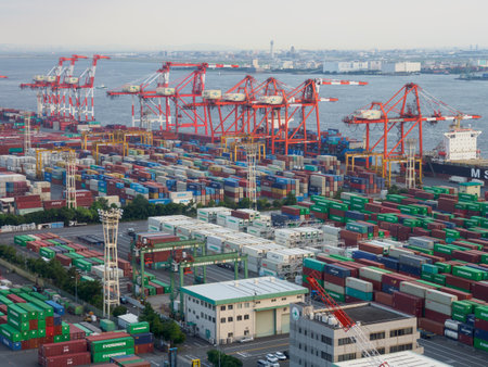 Harbor in Japan Tokyoのeditorial素材