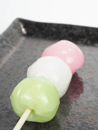 Three-color dumpling Japanese traditional sweets dangoの写真素材