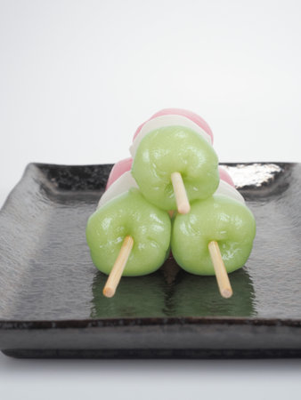 Three-color dumpling Japanese traditional sweets dangoの写真素材