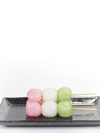 Three-color dumpling Japanese traditional sweets dango