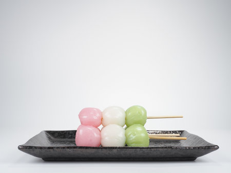 Three-color dumpling Japanese traditional sweets dangoの写真素材