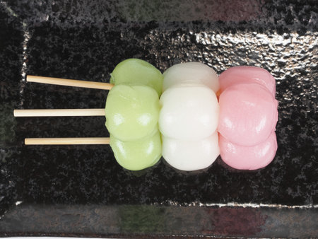 Three-color dumpling Japanese traditional sweets dangoの写真素材