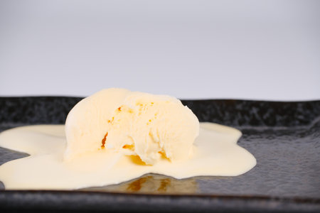Vanilla Ice cream, close up photoの写真素材