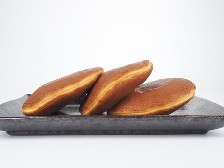 Stacked dorayaki Japanese traditional sweetsの写真素材