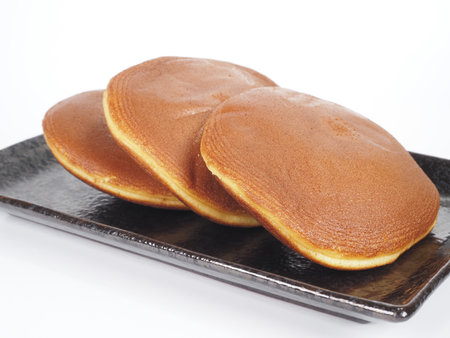 Stacked dorayaki Japanese traditional sweetsの写真素材