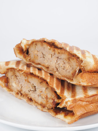 Hot sandwich hamburger steakの写真素材