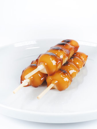 Mitarashi dango Japanese traditional sweets dangoの写真素材