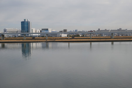 Tokyo Arakawa riverbed Landscapeの写真素材