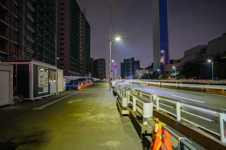 Tokyo Harumi Redevelopment area Night Viewの写真素材
