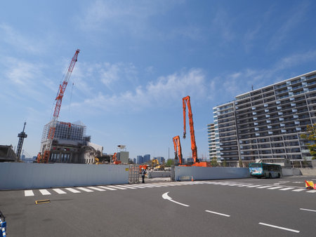 Tokyo Harumi wharf Demolition workの写真素材