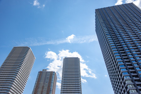 Musashi-Kosugi Tower Mansion in Japanの写真素材