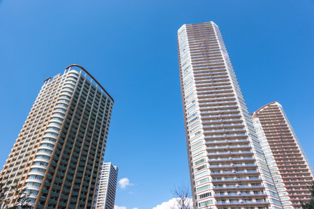 Musashi-Kosugi Tower Mansion in Japanの写真素材