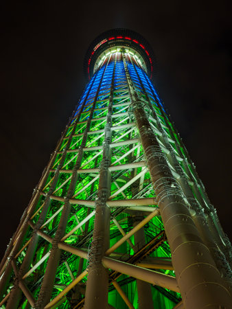 Tokyo Sky Tree Night Viewの写真素材