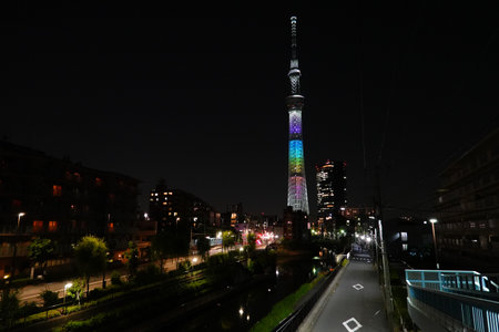 Tokyo Sky Tree Night Viewの写真素材