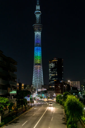 Tokyo Sky Tree Night Viewの写真素材