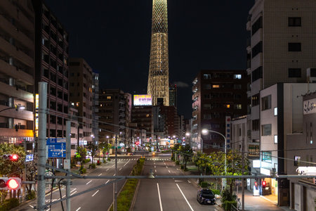 Tokyo Sky Tree Night Viewの写真素材