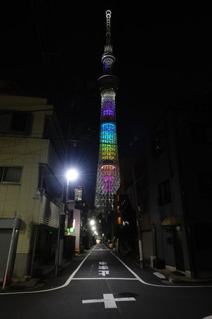 Tokyo Sky Tree Night Viewの写真素材