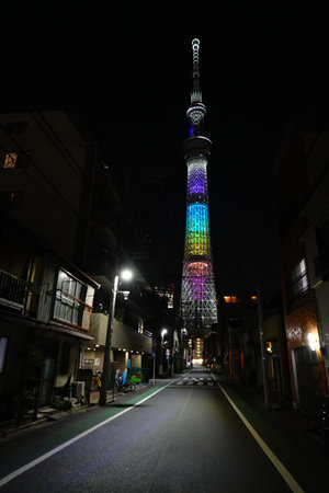 Tokyo Sky Tree Night Viewの写真素材