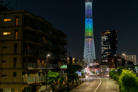 Tokyo Sky Tree Night Viewの写真素材
