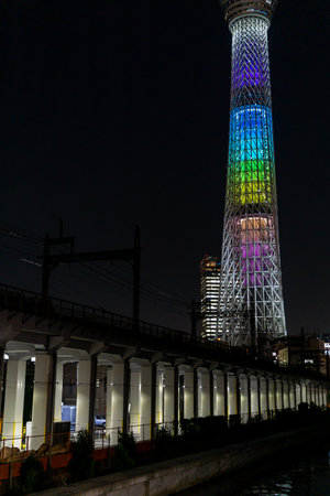 Tokyo Sky Tree Night Viewの写真素材