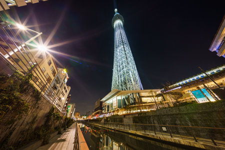 Tokyo Sky Tree Night Viewの写真素材