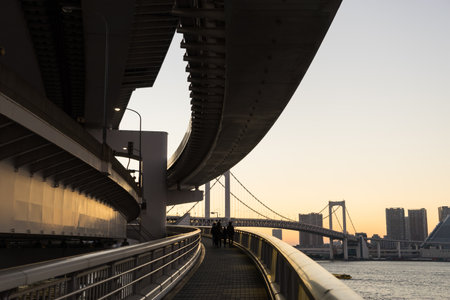 Tokyo Rainbow Bridge Landscapeの写真素材