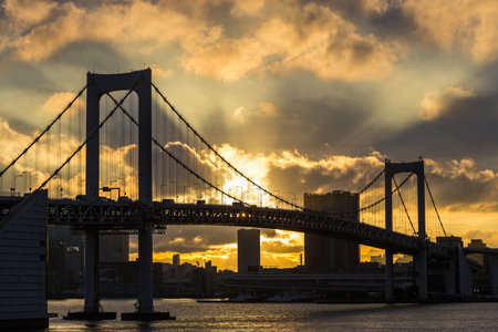 Rainbow Bridge Evening viewの写真素材