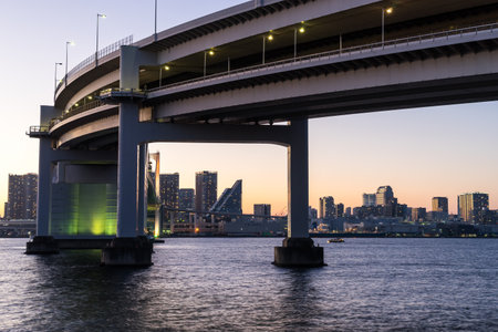 Rainbow Bridge Evening viewの写真素材