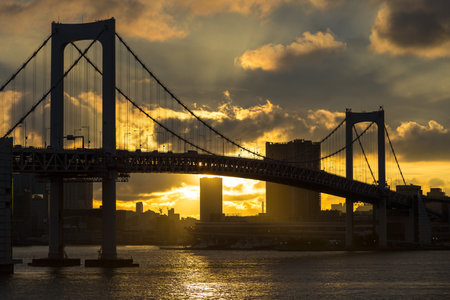 Rainbow Bridge Evening viewの写真素材
