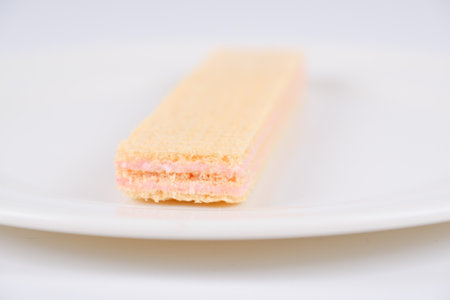 Strawberry cream waferの写真素材