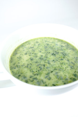Spinach soup, close upの写真素材